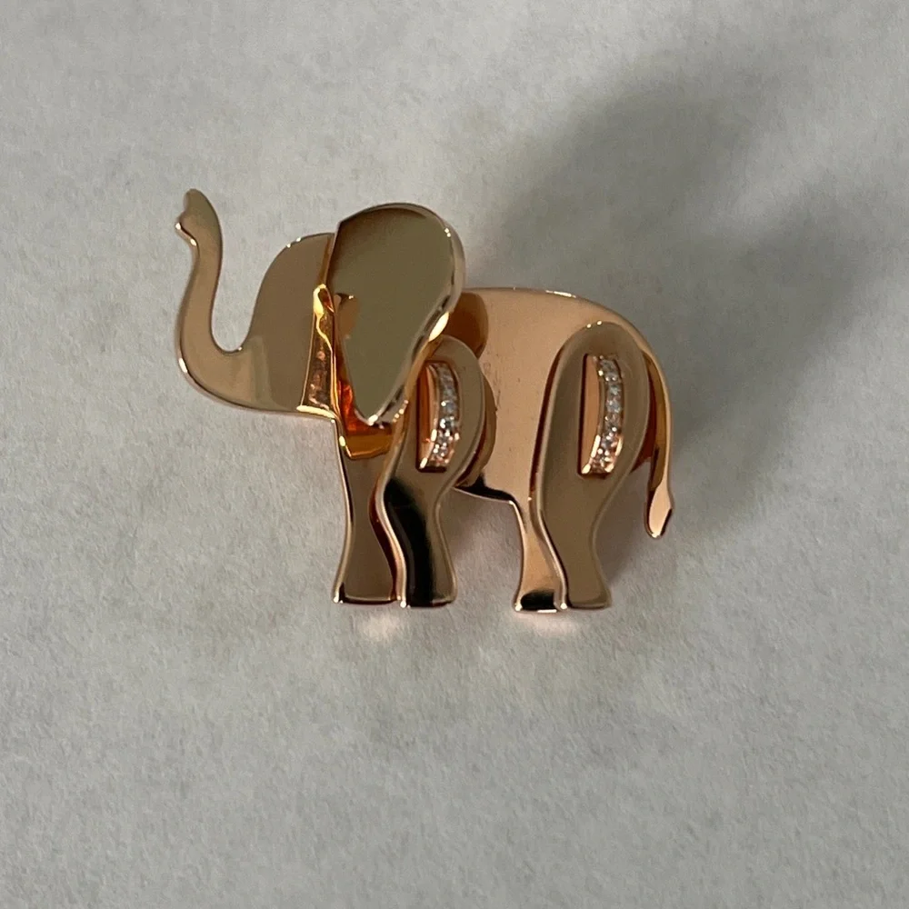 Stylish rose Gold Elephant Brooch